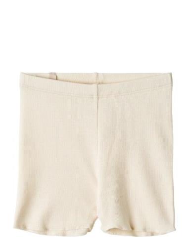 Rib Shorts Sine Bottoms Shorts Cream Wheat