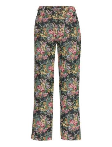 Sally Jaquard Trousers Bottoms Trousers Straight Leg Multi/patterned G...