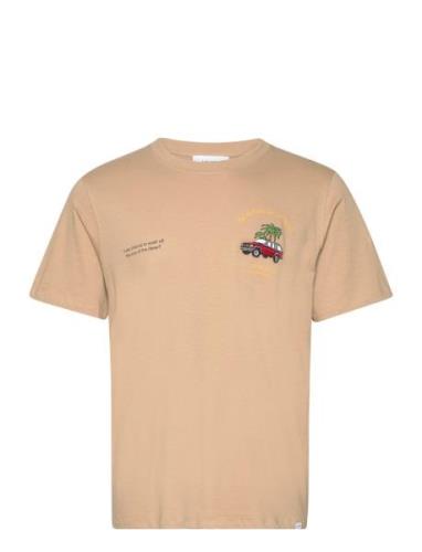 Car Wash T-Shirt Tops T-shirts Short-sleeved Beige Les Deux