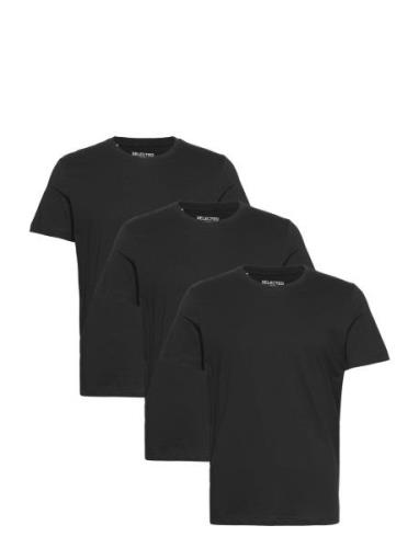 Slhaxel Ss O-Neck Tee W 3 Pack Noos Tops T-shirts Short-sleeved Black ...