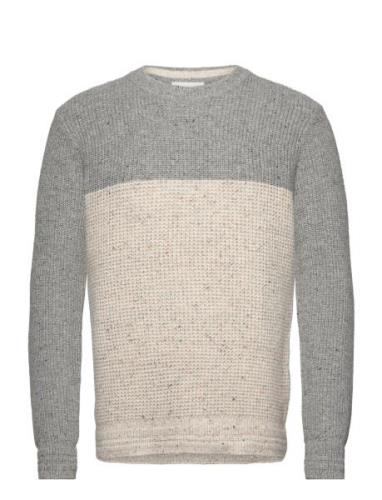 Nep Structured Crewneck Knit Tops Knitwear Round Necks Grey Tom Tailor