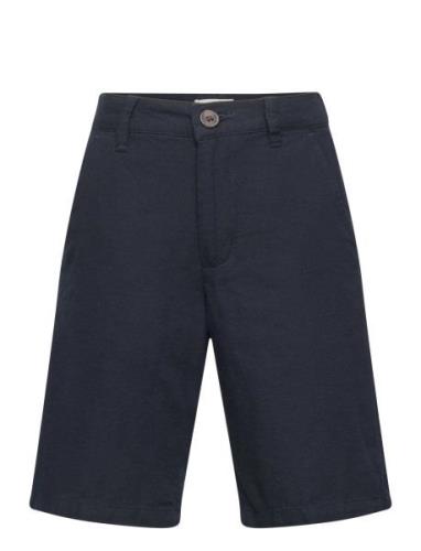 Linen Chino Bermuda Shorts Bottoms Shorts Navy Mango