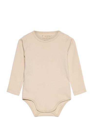 Body Ls Solid Bodies Long-sleeved Cream Fixoni