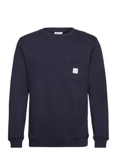 Square Pocket Sweatshirt Tops Sweat-shirts & Hoodies Sweat-shirts Navy...