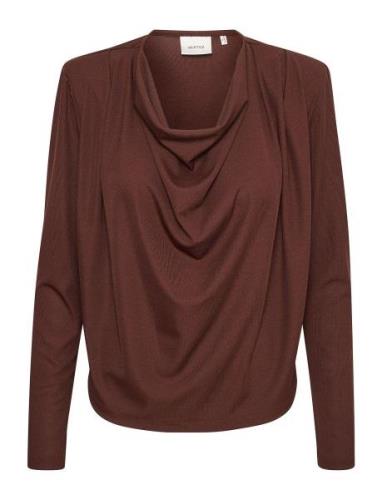 Uminagz Blouse Tops Blouses Long-sleeved Brown Gestuz