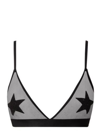 Mesh Triangle Bralette Lingerie Bras & Tops Soft Bras Bralette Black U...