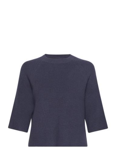 Ihboston Ms Tops Knitwear Jumpers Navy ICHI