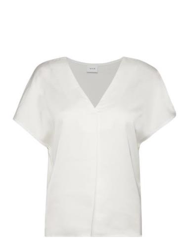 Viellette V-Neck S/S Satin Top - Noos Tops T-shirts & Tops Short-sleev...