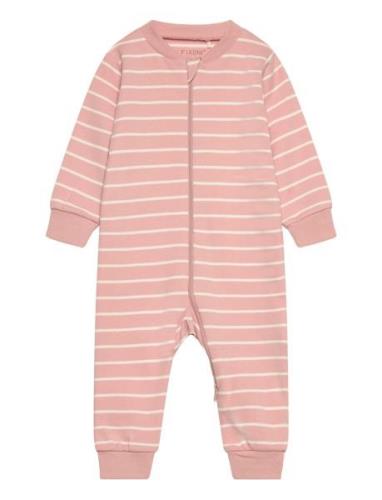 Nightsuit W.zipper Pyjamas Sie Jumpsuit Pink Fixoni