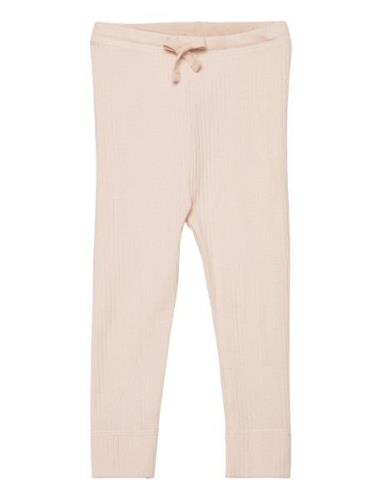 Rib Jersey Leggings W. String Bottoms Leggings Pink Copenhagen Colors