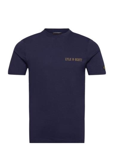 Collegiate T-Shirt Tops T-shirts Short-sleeved Navy Lyle & Scott