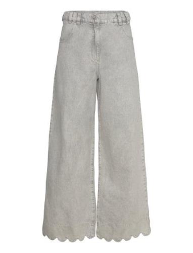 Loose Fitted Pant With Scallop Edge Bottoms Jeans Wide Grey Stella Nov...