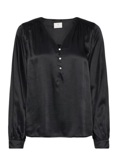 Kalaura Blouse Tops Blouses Long-sleeved Black Kaffe