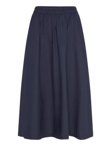 Nugia Skirt Knelangt Skjørt Navy Nümph