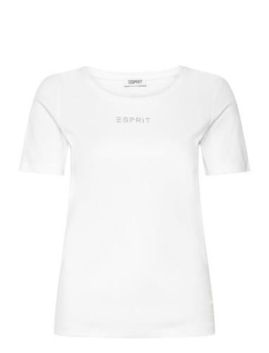 T-Shirts Tops T-shirts & Tops Short-sleeved White Esprit Casual