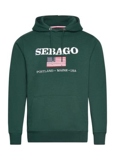 Sam Logo Hoodie Tops Sweat-shirts & Hoodies Hoodies Green Sebago