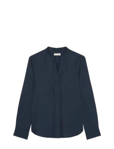 Shirts/Blouses Long Sleeve Tops Blouses Long-sleeved Navy Marc O'Polo