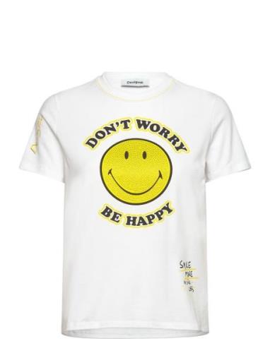 More Smiley Tops T-shirts & Tops Short-sleeved White Desigual