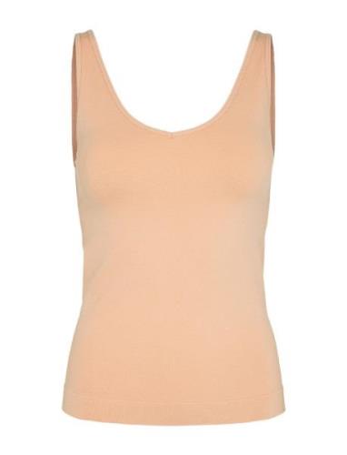 Numarie Singlet - Noos Tops T-shirts & Tops Sleeveless Beige Nümph