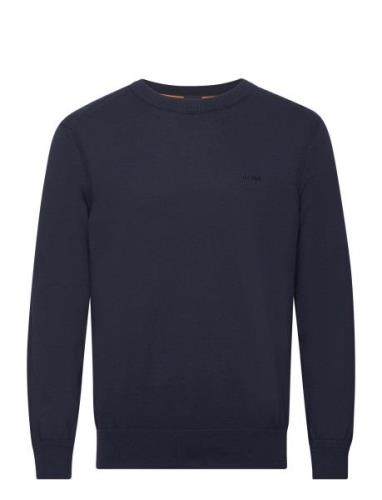 Asac_C Tops Knitwear Round Necks Navy BOSS