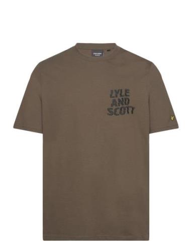 Ripple Logo T-Shirt Tops T-shirts Short-sleeved Khaki Green Lyle & Sco...