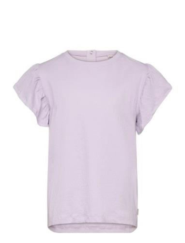 T-Shirt Ss Tops T-shirts Short-sleeved Purple Minymo