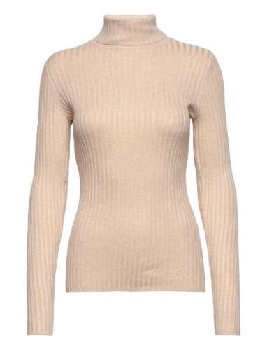 Sc-Dollie Tops Knitwear Turtleneck Beige Soyaconcept