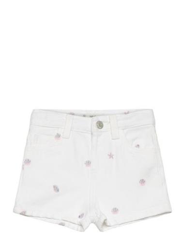 Printed Denim Shorts Bottoms Shorts White Mango