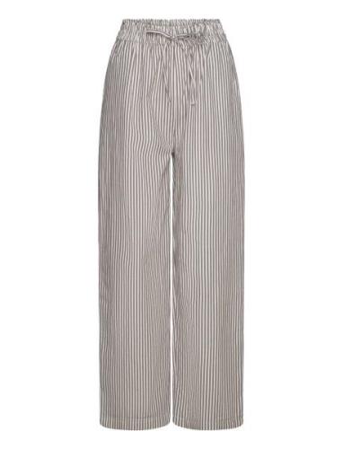 Moon Pants Stripe Bottoms Trousers Wide Leg Brown Moshi Moshi Mind