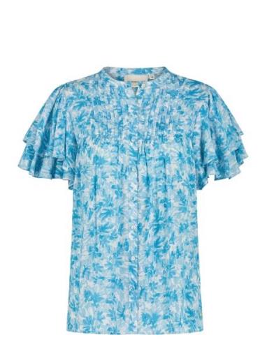 Bobbie Tops Blouses Short-sleeved Blue Fabienne Chapot