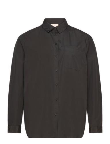 Wa-Sofia Tops Shirts Long-sleeved Black Wasabiconcept