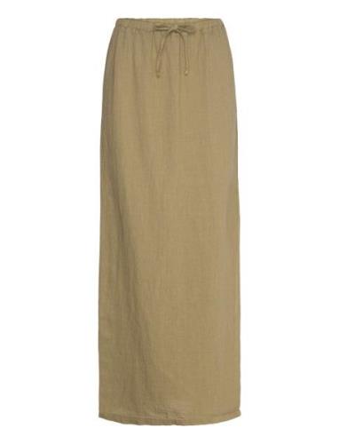 Samira Skirt Langt Skjørt Khaki Green Noella