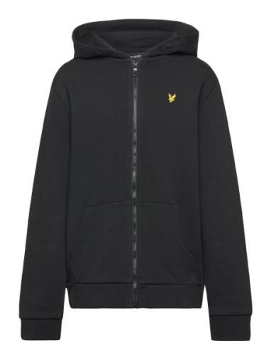 Zip Through Hoodie Tops Sweat-shirts & Hoodies Hoodies Black Lyle & Sc...