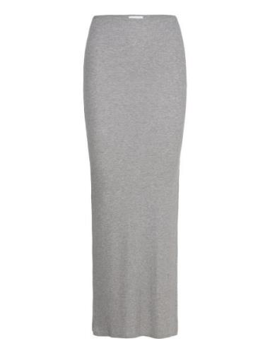 Perla Grey Melange Skirt Langt Skjørt Grey ALOHAS