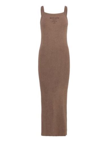 Ribbed Maxi Dress Maxikjole Festkjole Brown ROTATE Birger Christensen