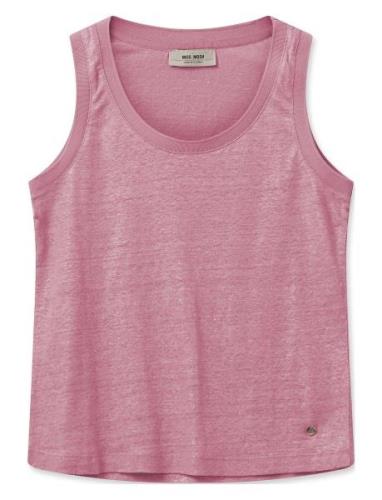 Mmcasa Foil Tank Top Tops T-shirts & Tops Sleeveless Pink MOS MOSH