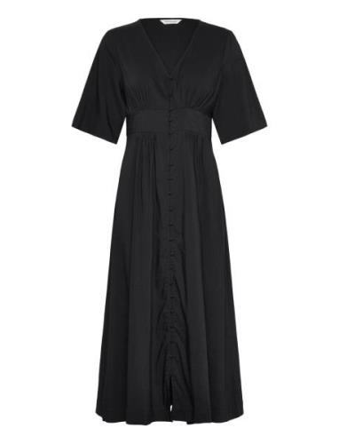 Mschmiabella Ss Dress Knelang Kjole Black MSCH Copenhagen