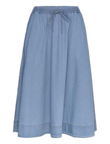 Bristolll Midi Skirt Knelangt Skjørt Blue Lollys Laundry