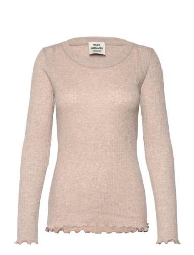 Pointella Troja Tee Ls Tops T-shirts & Tops Long-sleeved Beige Mads Nø...