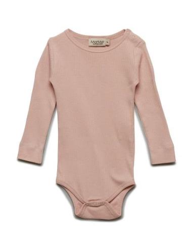 Plain Body Ls Bodies Long-sleeved Pink MarMar Copenhagen