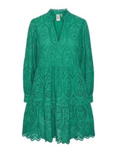 Yasholi Ls Dress S. Noos Kort Kjole Green YAS