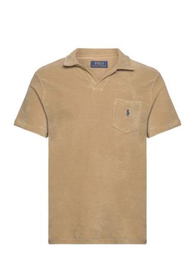 Rec Lw Cotton Terry-Ssl-Knt Tops Polos Short-sleeved Beige Polo Ralph ...