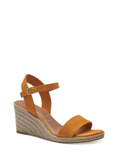 Women Sandals Sko Wedge Orange Tamaris