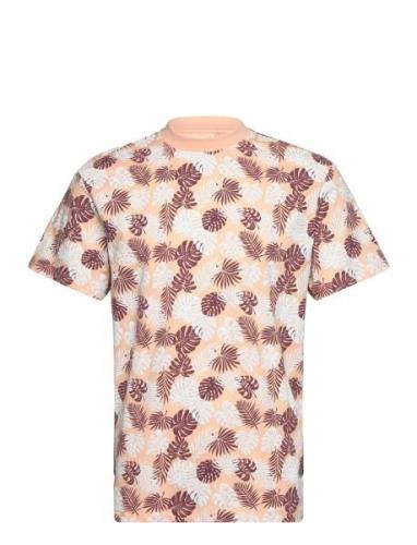 Relaxed Aop T-Shirt Tops T-shirts Short-sleeved Cream Tom Tailor