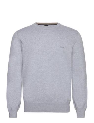 Pacas-L Tops Knitwear Round Necks Grey BOSS