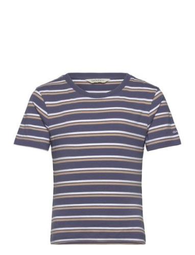 Striped T-Shirt Tops T-shirts Short-sleeved Navy GANT