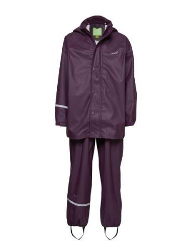 Basic Rainwear Suit -Solid Outerwear Rainwear Rainwear Sets Purple CeL...