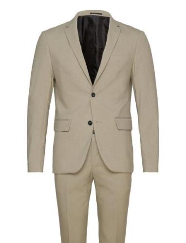 Plain Mens Suit - Normal Lenght Dress Beige Lindbergh