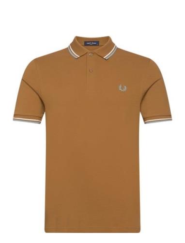 Twin Tipped Fp Shirt Tops Polos Short-sleeved Brown Fred Perry