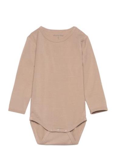 Body Ls Bodies Long-sleeved Beige Minymo